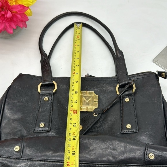 Monet Black Gold Large Satchel As Is Condition - Hole in lining BP6111 - Picture 13 of 14